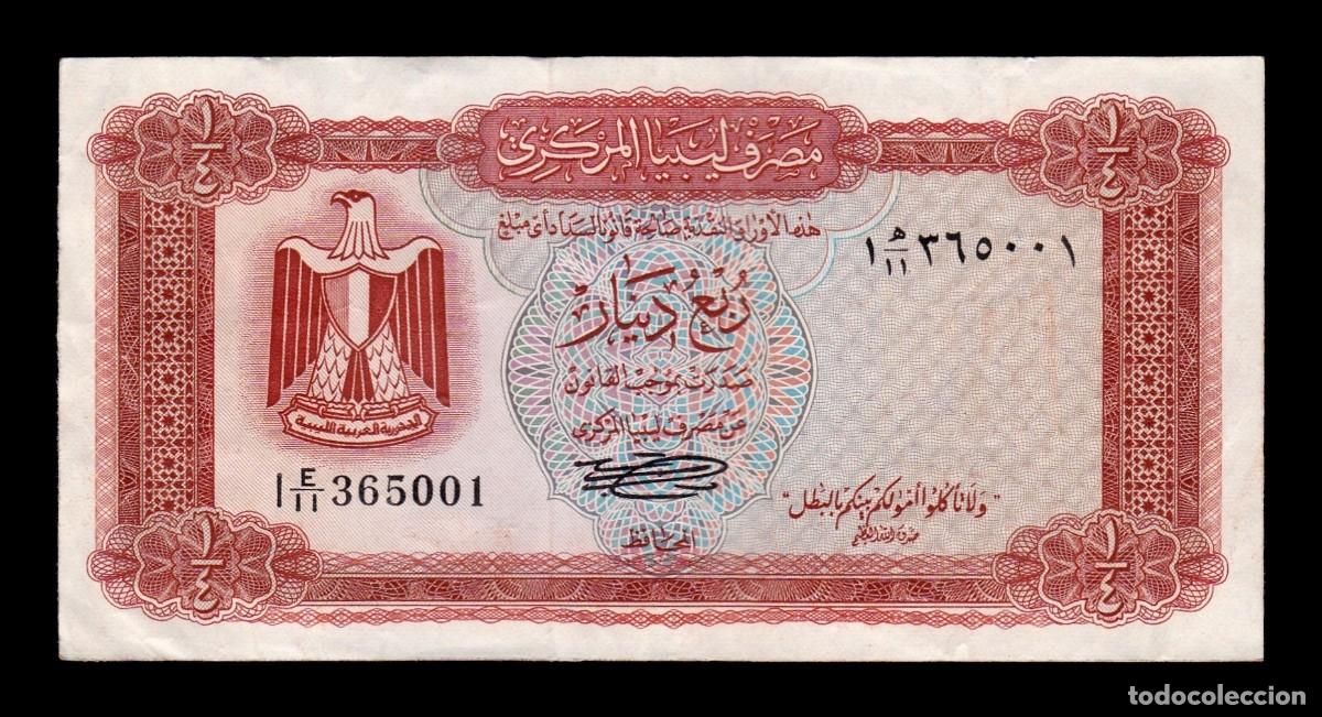 International Banknotes: Libia 1/4 Dinar 1972 Pick 33b Mbc+ Vf+