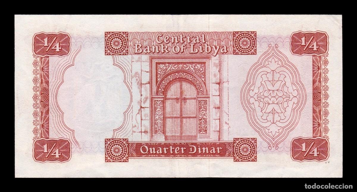 Billetes extranjeros: Libia 1/4 Dinar 1972 Pick 33b Ebc Xf - Foto 2