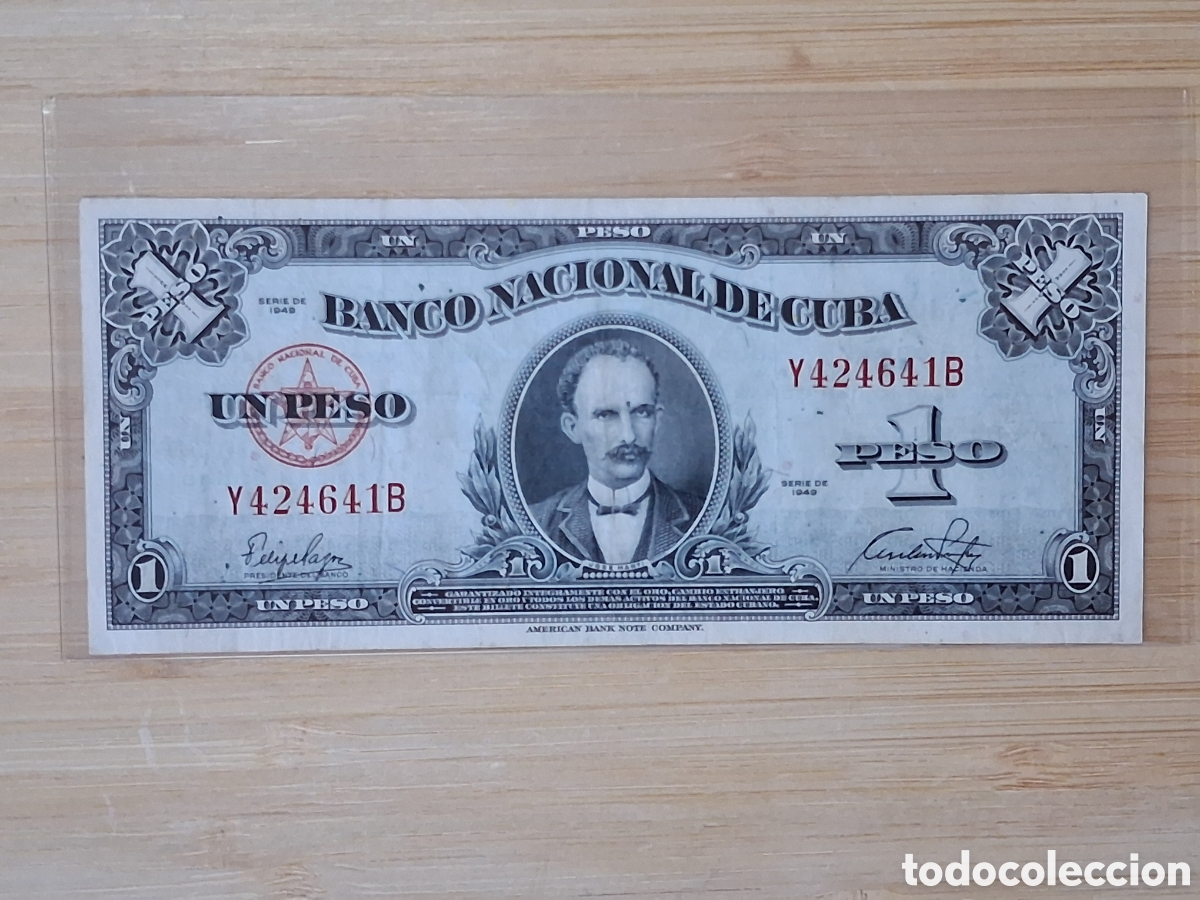 Billetes extranjeros: Billete Cuba 1 Peso 1949 MBC