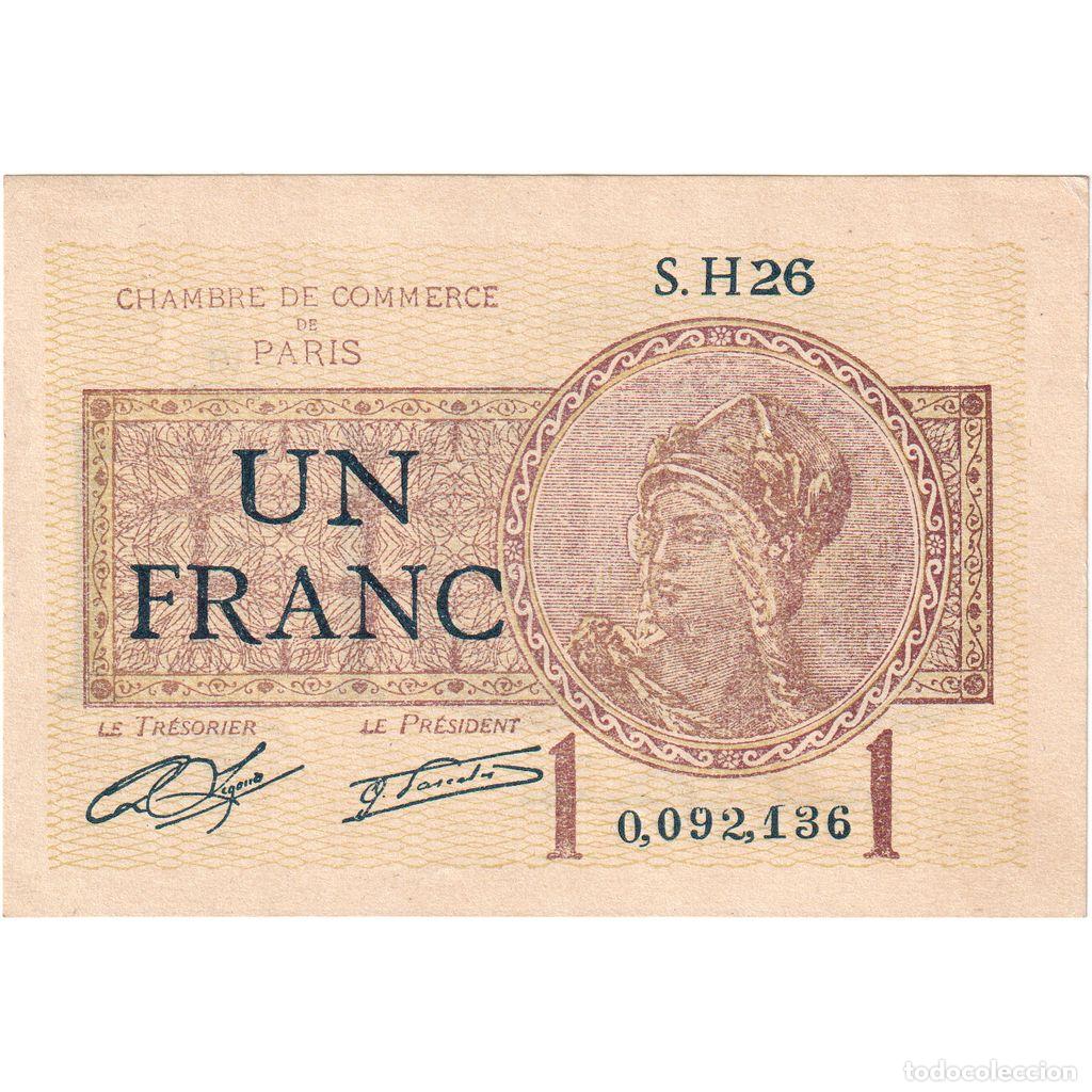 Billetes extranjeros: [#1515821] Francia, Paris, 1 Franc, 1920-03-10, S.H26 0092136, SC