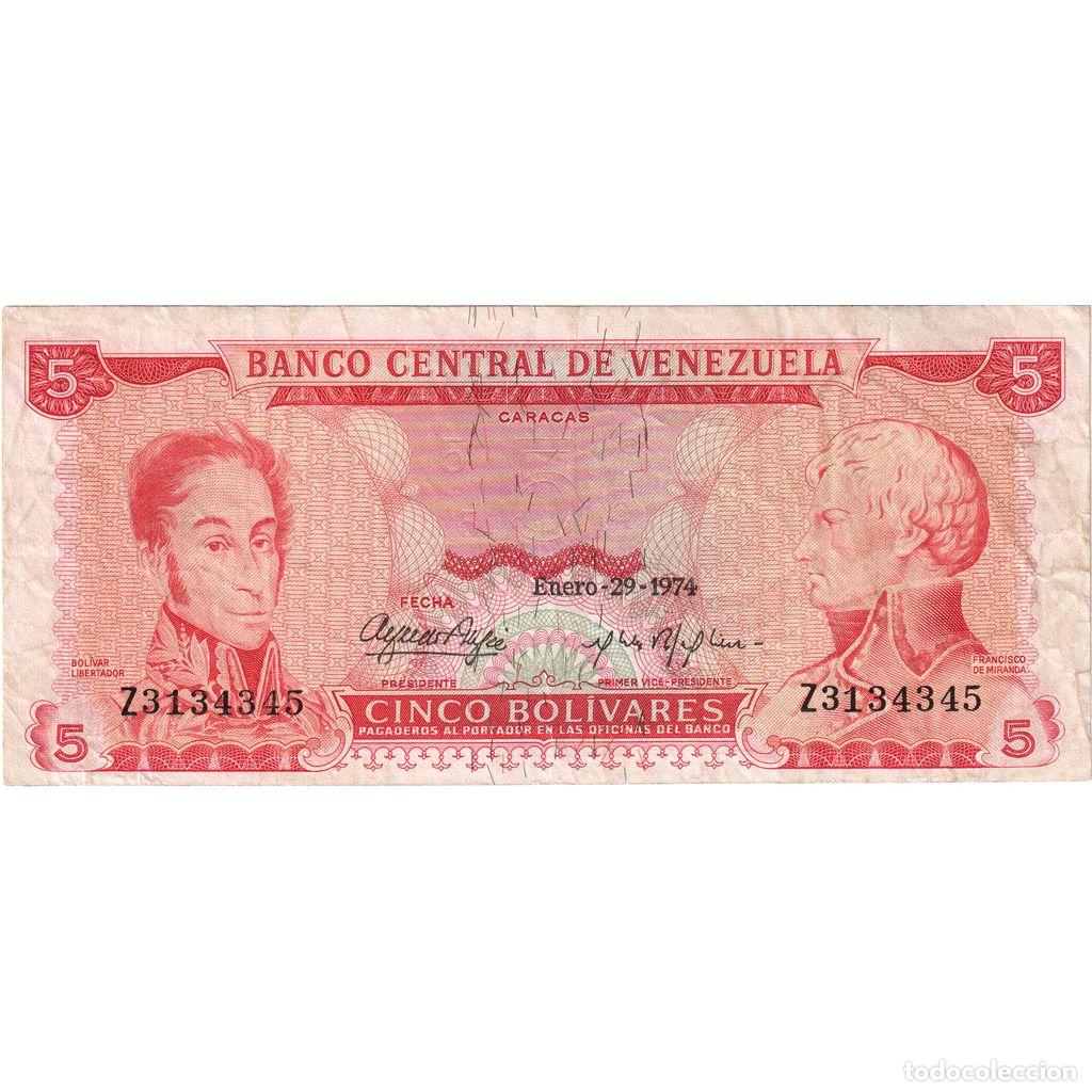 Billetes extranjeros: [#1515832] Venezuela, 5 Bolivares, 1974-01-29, UNC