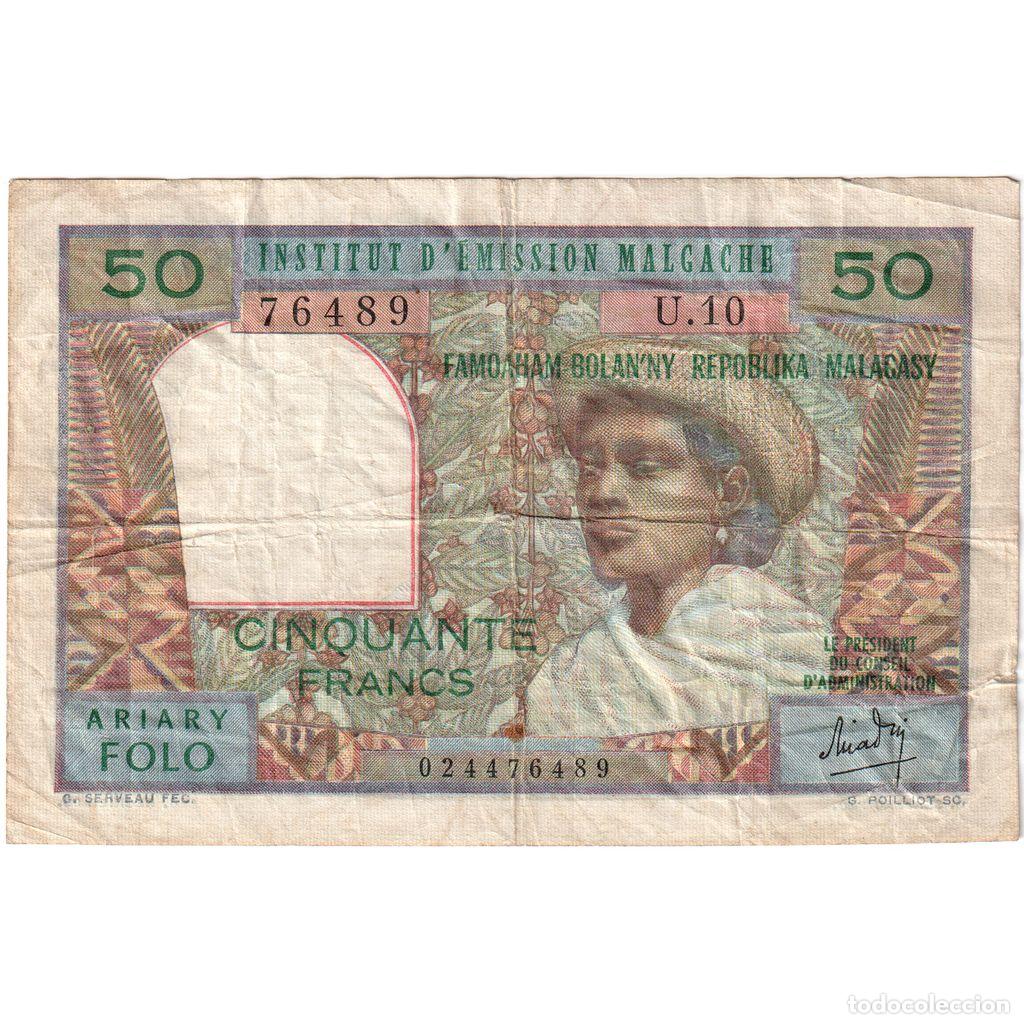 Billetes extranjeros: [#1515801] Madagascar, 50 Francs, BC