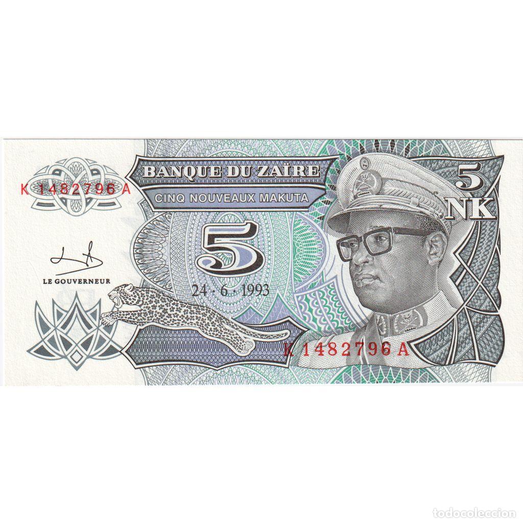 Billetes extranjeros: [#1515871] Zaire, 5 Nouveaux Makuta, 1993-06-24, UNC