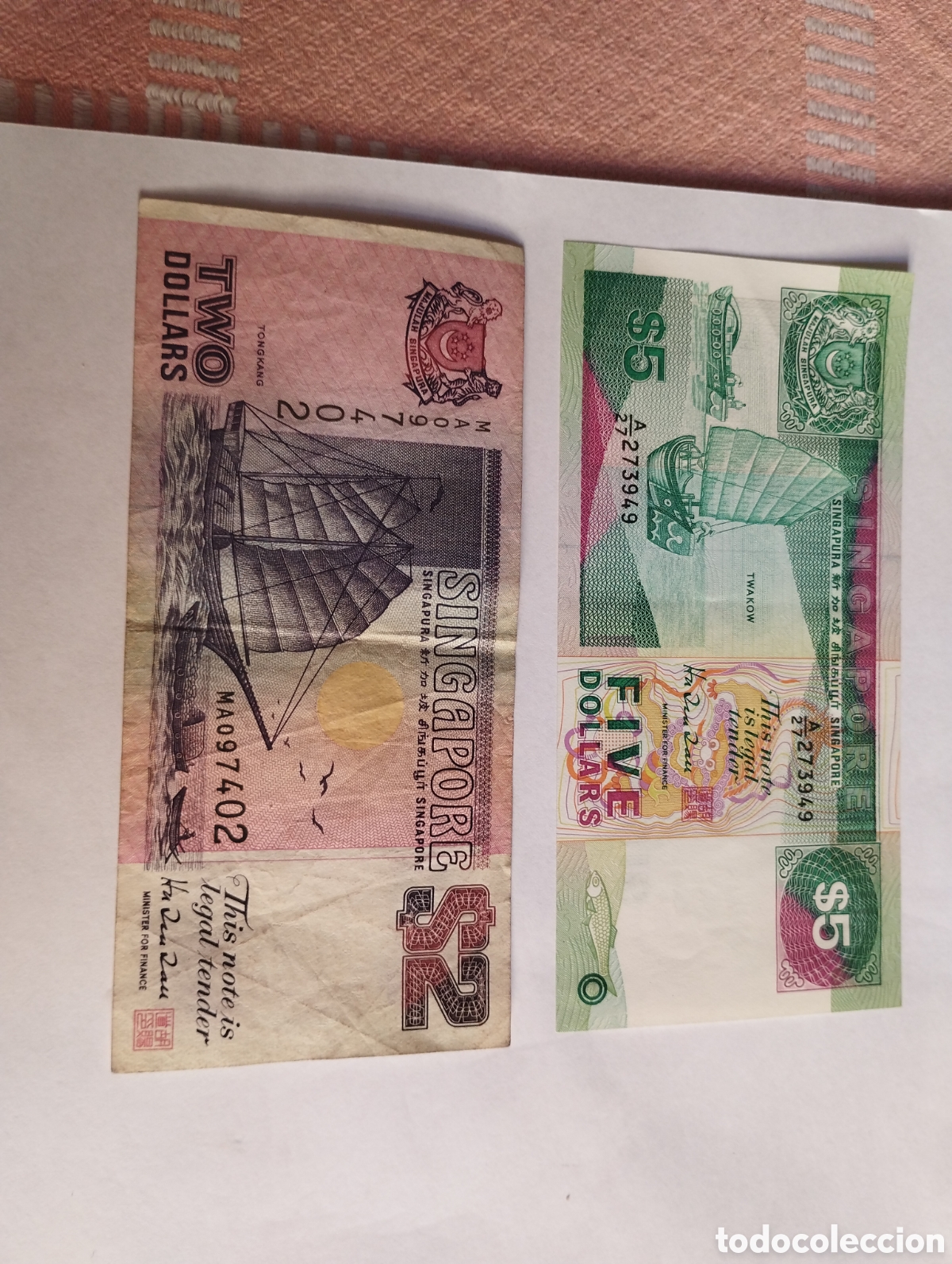 Billetes extranjeros: Billete de 5dolares de Singapur