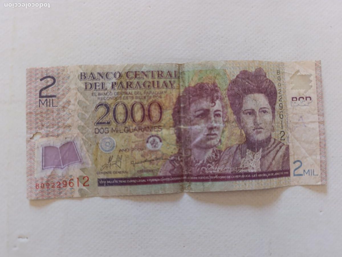 Billetes extranjeros: BILLETE 2000 GUARANIES - BANCO CENTRAL DEL PARAGUAY - A&Ntilde;O 2009 (9S)