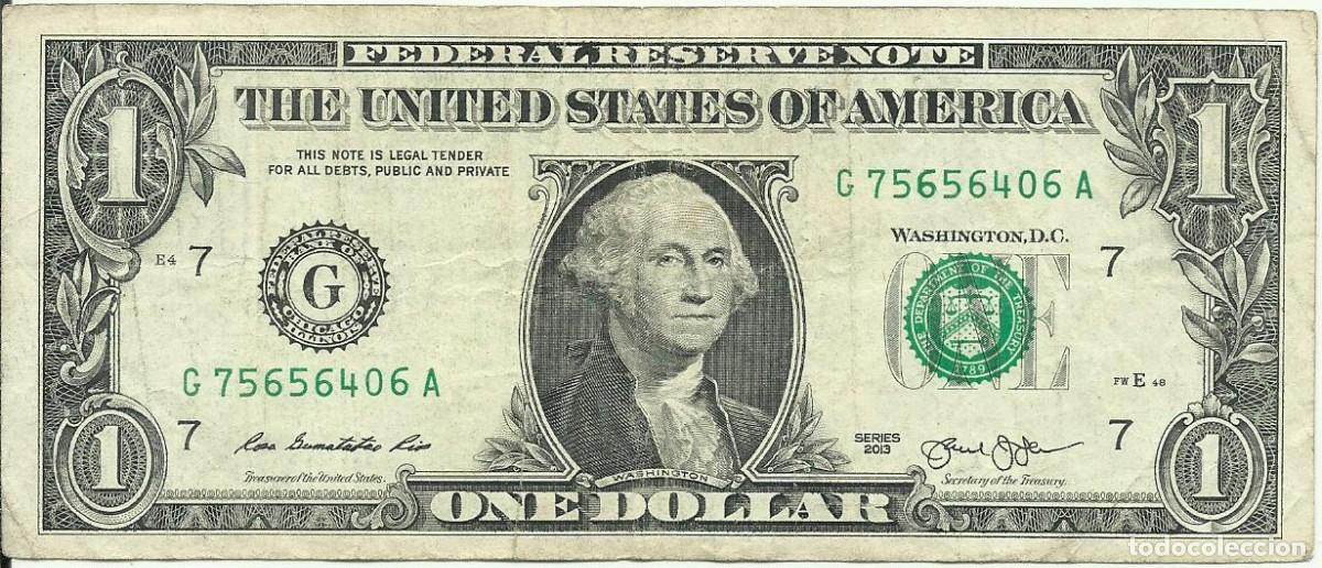 Billetes extranjeros: ESTADOS UNIDOS EE.UU. USA - 1 DOLLAR - 2013 - G 75656406 A - G - FOTOS