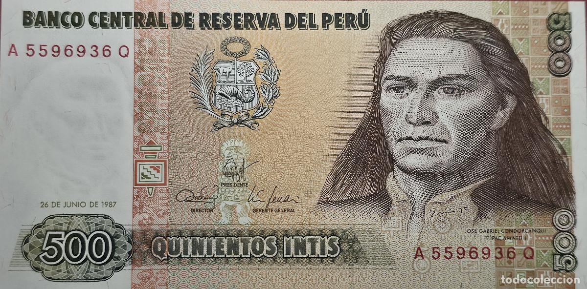 Billetes extranjeros: BILLETE PERU 500 INTIS 1987 SIN CIRCULAR