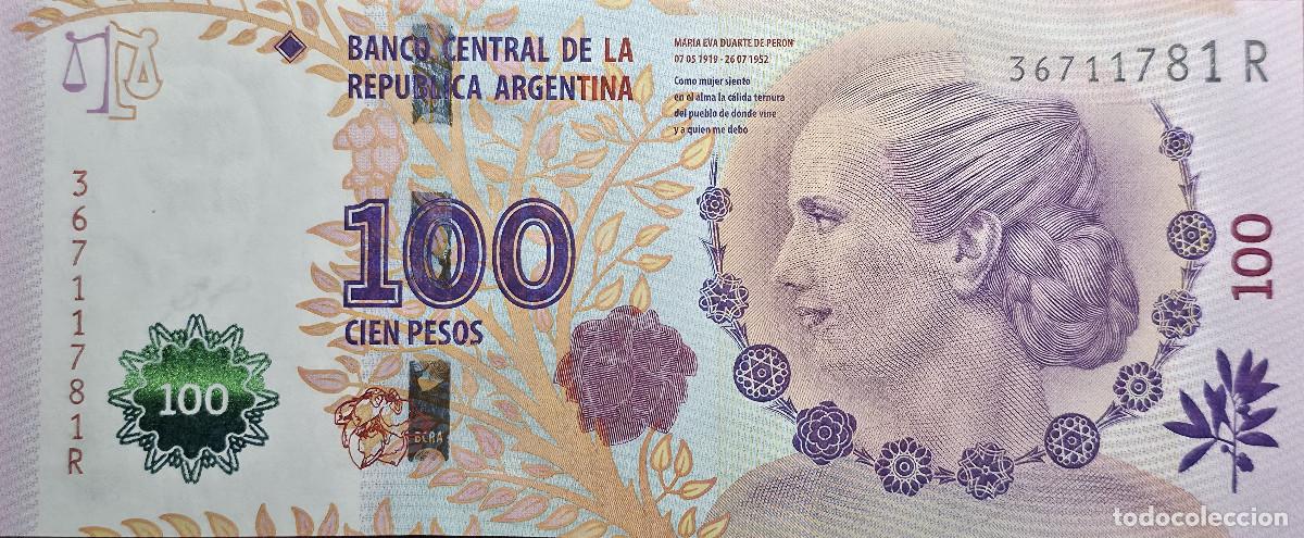 Billetes extranjeros: BILLETE ARGENTINA 100 PESOS MARIA EVA DUARTE DE PERON, SIN CIRCULAR