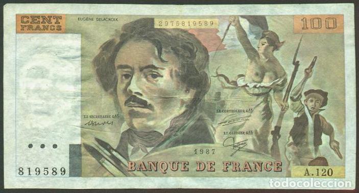 Billetes extranjeros: FRANCIA. 100 francs 1987. Delacroix. Pick 154.