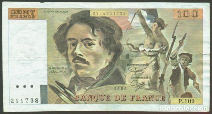 Billetes extranjeros: FRANCIA. 100 francs 1986. Delacroix. Pick 154b.