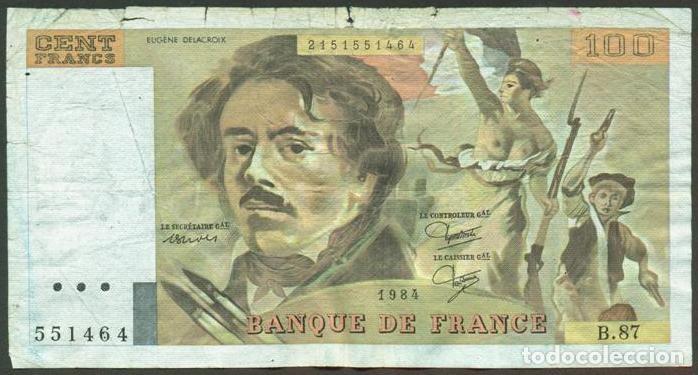 Billetes extranjeros: FRANCIA. 100 francs 1984. Delacroix. Pick 154b.