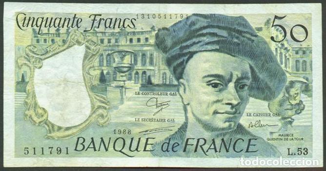 Billetes extranjeros: FRANCIA. 50 francs 1988. M. Quentin. Pick 152d.