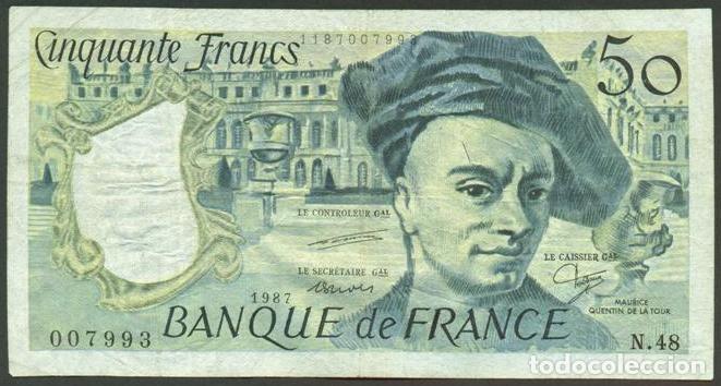Billetes extranjeros: FRANCIA. 50 francs 1987. M. Quentin. Pick 152.