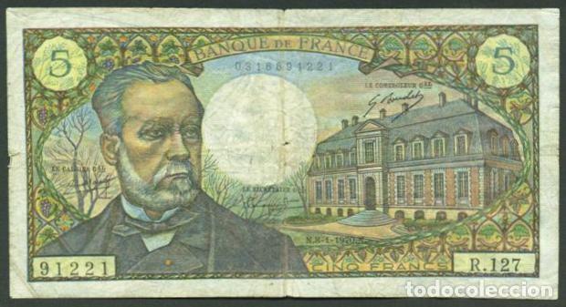 Billetes extranjeros: FRANCIA. 5 francs 8.1. 1966. Pasteur. Pick 146