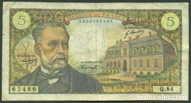 Billetes extranjeros: FRANCIA. 5 francs 1.8. 1968. Pasteur. Pick 146