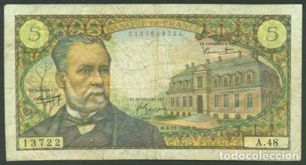 Billetes extranjeros: FRANCIA. 5 francs 4.11. 1966. Pasteur. Pick 146