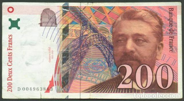 Billetes extranjeros: FRANCIA. 200 francs 1995. Gustavo Eiffel