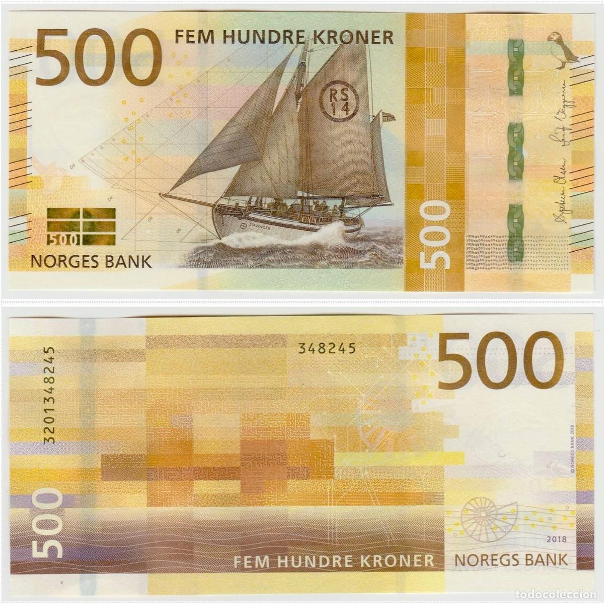 Billetes extranjeros: Noruega 500 Coronas 2018 Pick 56 n/s 3201348245 Sin Circular (el billete de la foto)