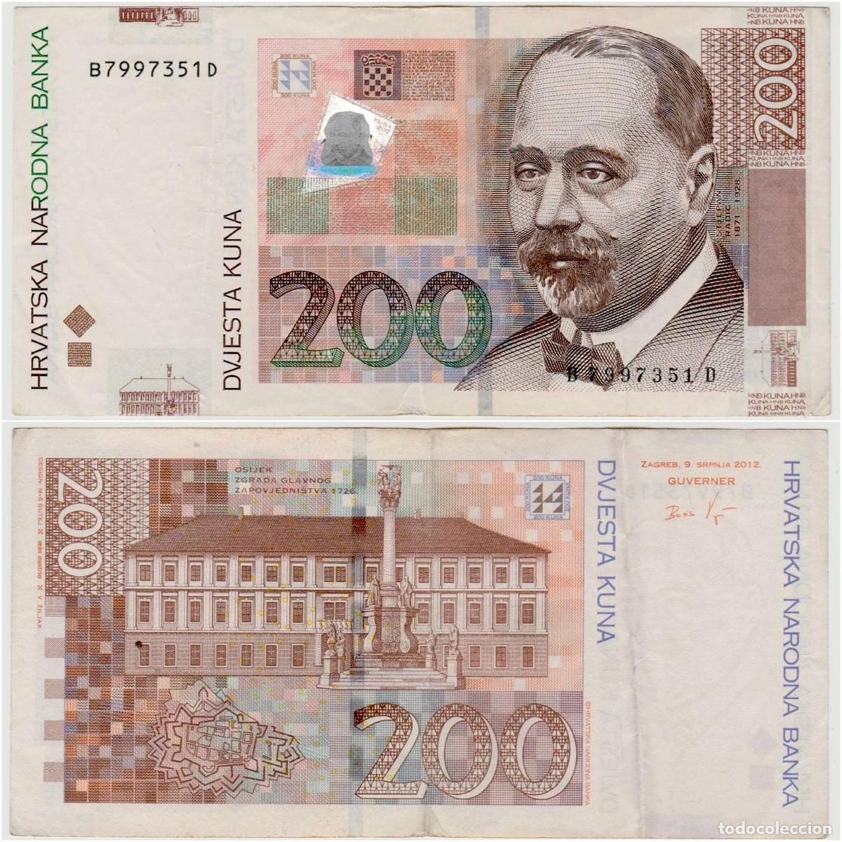 Billetes extranjeros: Croacia 200 Kuna 2012 n/s B7997351D Circulado (el billete de la foto)