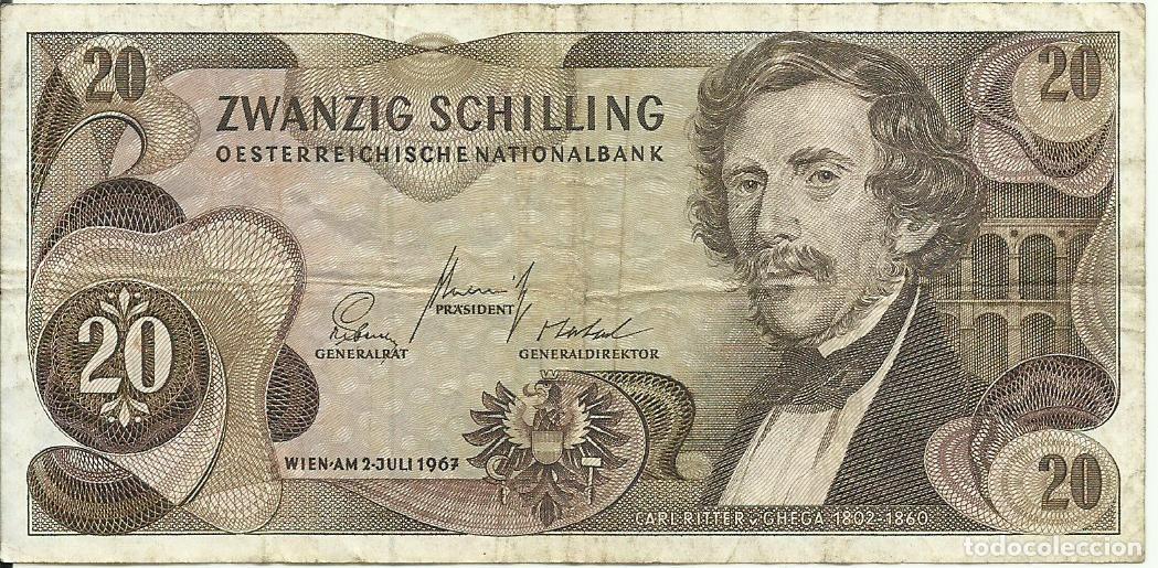 Billetes extranjeros: AUSTRIA - 20 SCHILLING - 1967 - D 199872 M - BUEN PRECIO - FOTOS