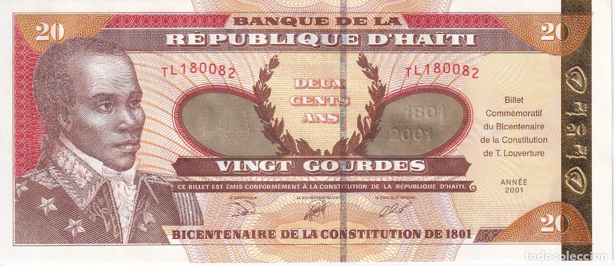 Billetes extranjeros: BILLETE DE HAITI DE 20 GOURDES DEL A&Ntilde;O 2001 SIN CIRCULAR (SC) CONMEMORATIVO