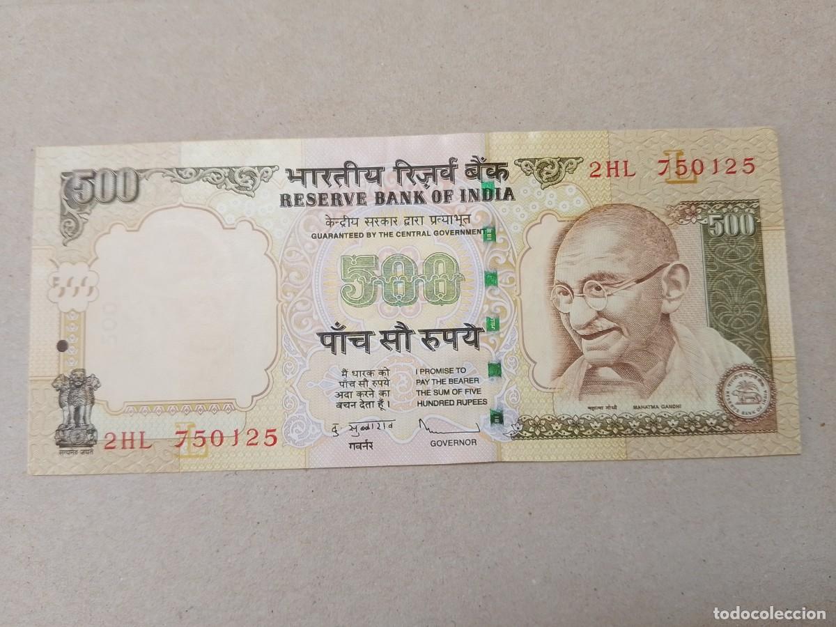 Billetes extranjeros: Billete India, 500 rupias, a&ntilde;o 2010, UNC