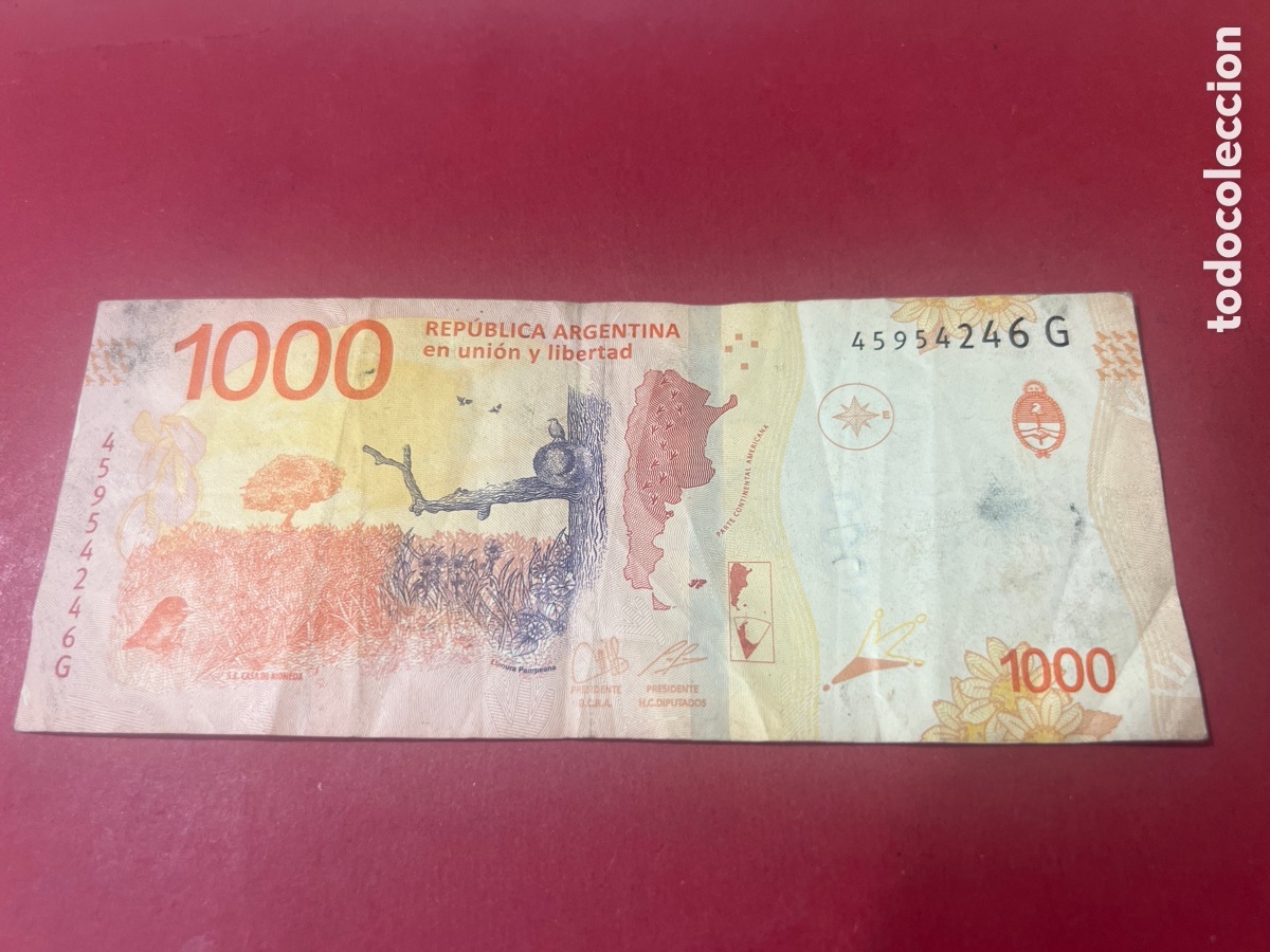 Billetes extranjeros: 169B. billete ARGENTINA 1000 MIL PESOS