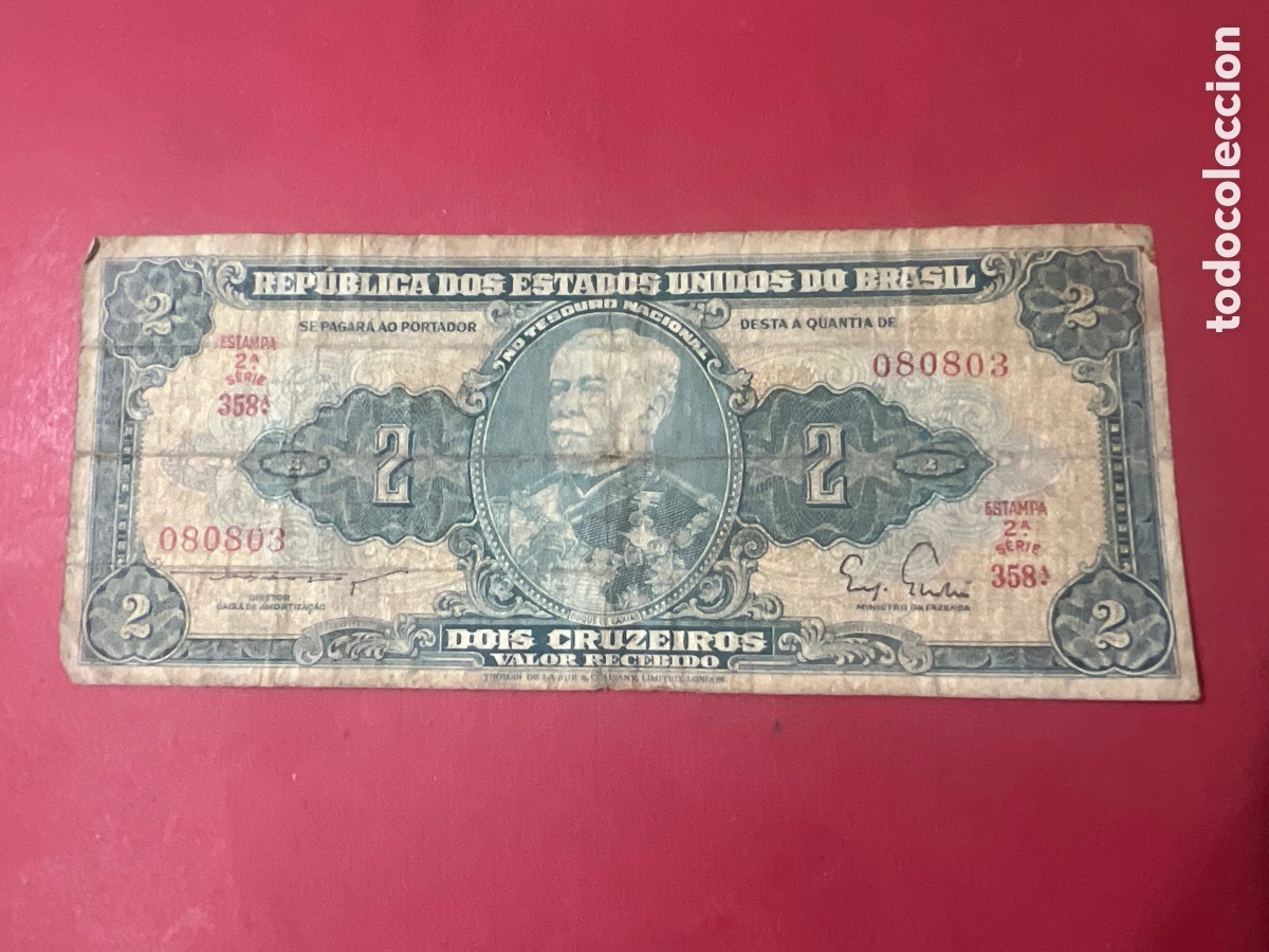 Billetes extranjeros: 173B. BILLETE BRASIL. 2 CRUZEIROS.