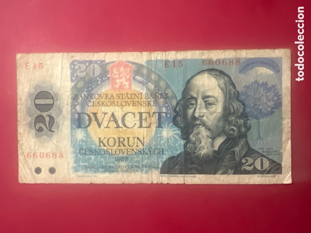 Billetes extranjeros: B238. Billete - CZECHOSLOVAKIA,20 KORUN,1988,