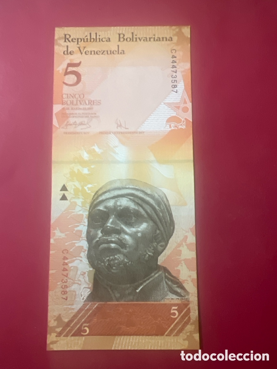 Billetes extranjeros: B243. BILLETE - 5 BOL&Iacute;VARES, VENEZUELA. 2007.
