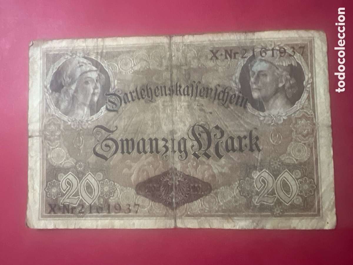 Billetes extranjeros: B215. Alemania - Germany - Reichsschuldenverwaltung - 20 Mark - 1914