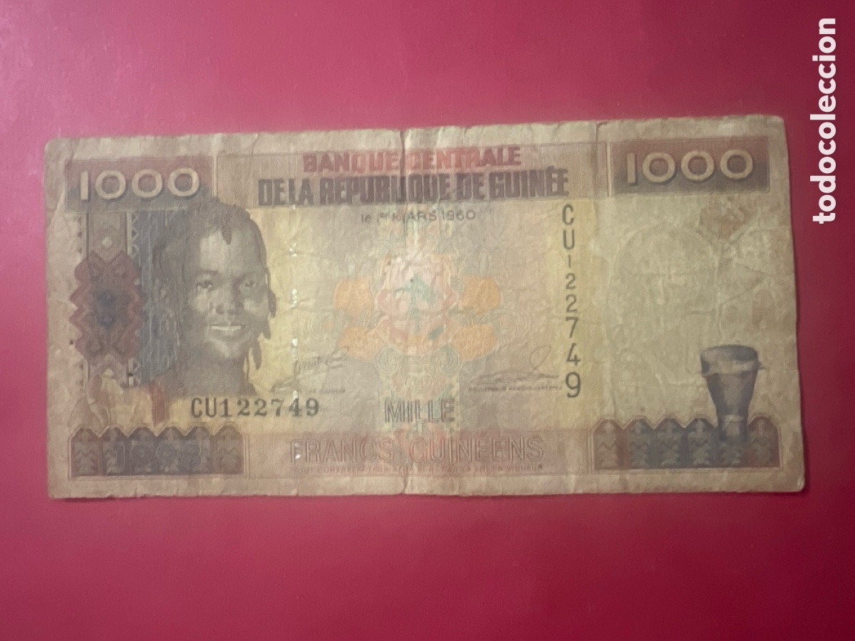 Billetes extranjeros: B252. Guinea - R&eacute;publique de Guin&eacute;e - 1000 Francs guin&eacute;ens