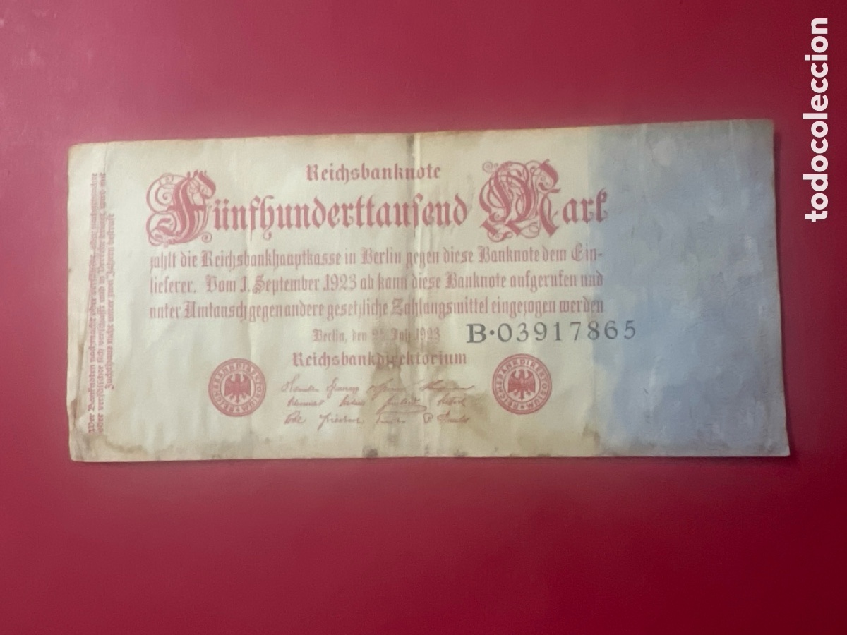 Billetes extranjeros: B254. BILLETE - 500000 MARCOS 1923 ALEMANIA