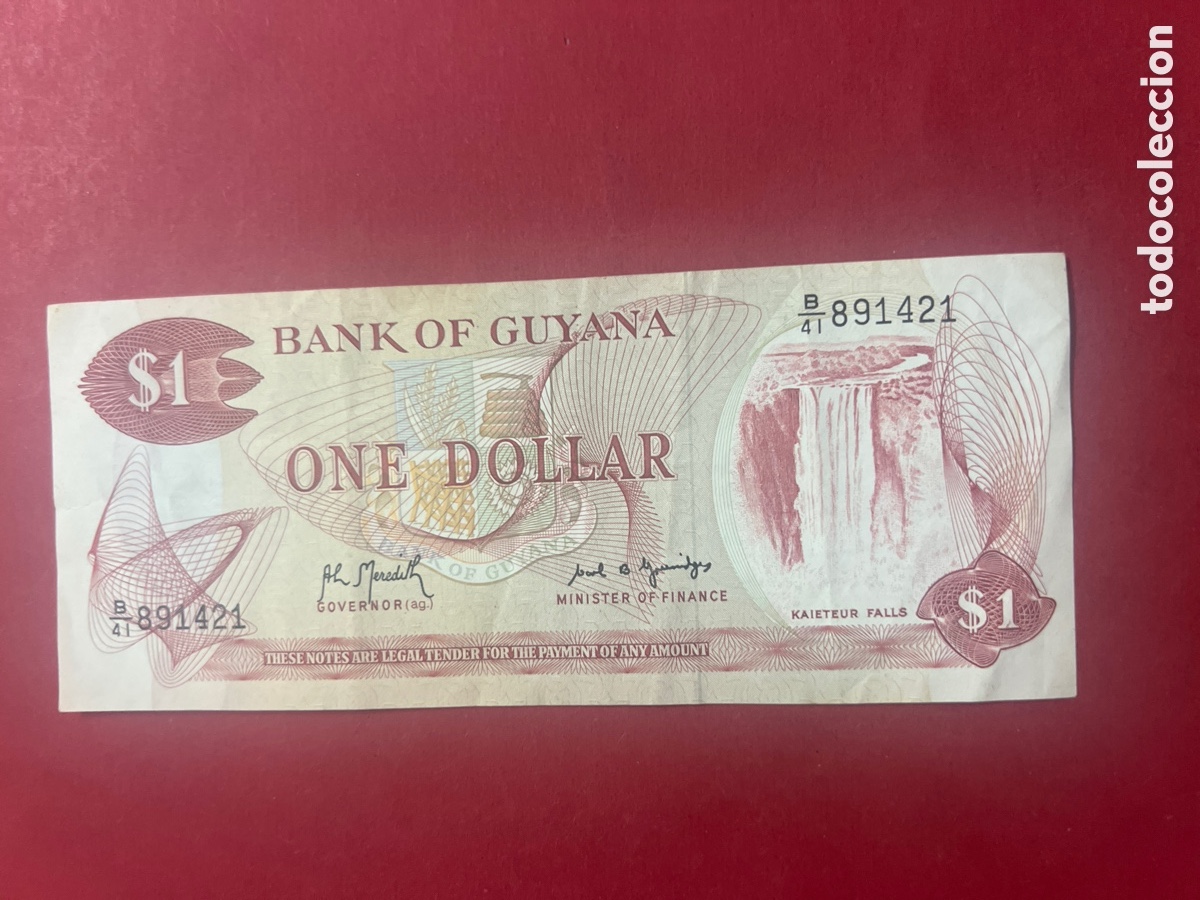 Billetes extranjeros: B260. BILLETE -, Bank of Guyana - 1 One Dollar -