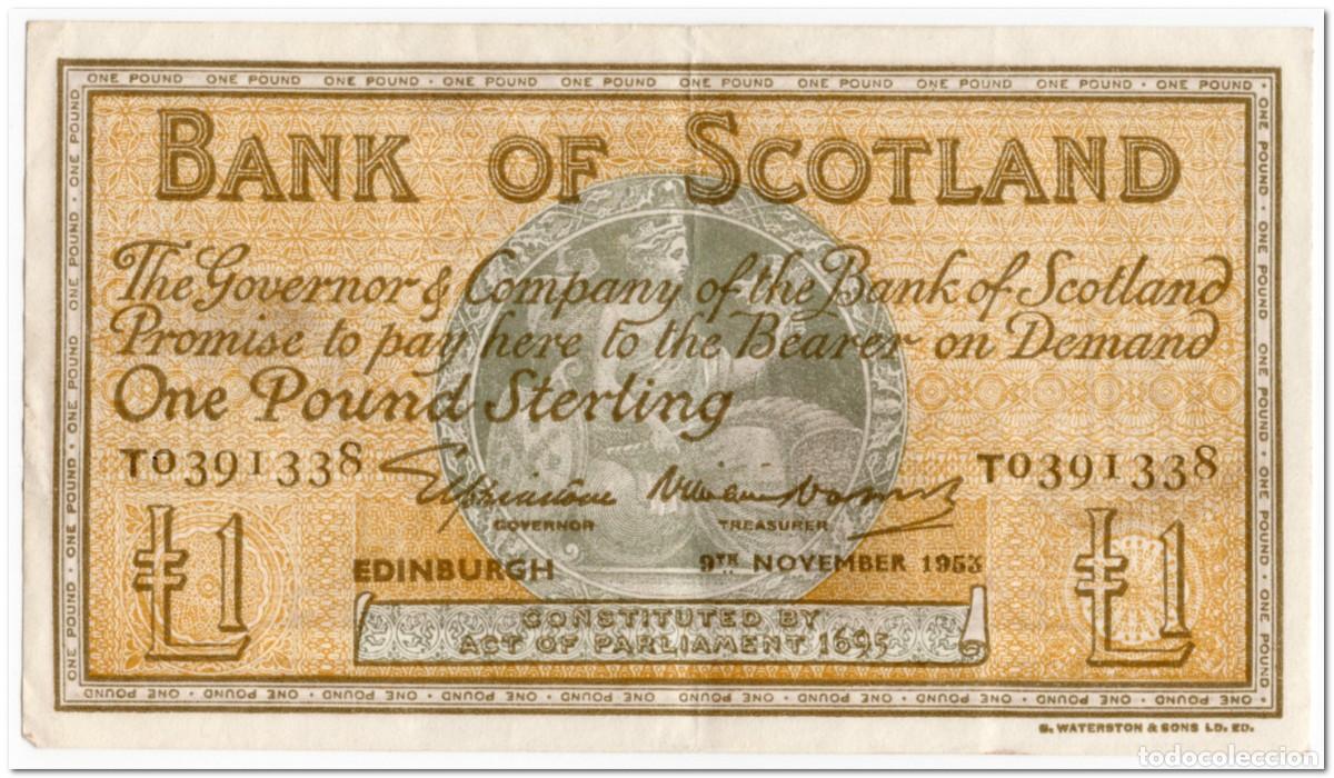 Billetes extranjeros: SCOTLAND,1 POUND,1953,P.96c,VF-XF