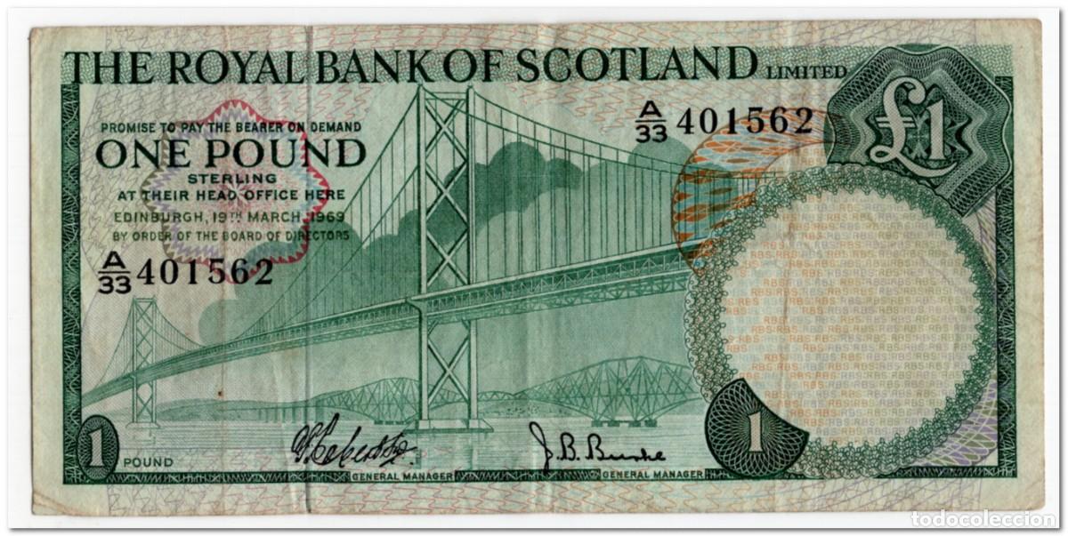 Billetes extranjeros: SCOTLAND,1 POUND,1969,P.329,aVF