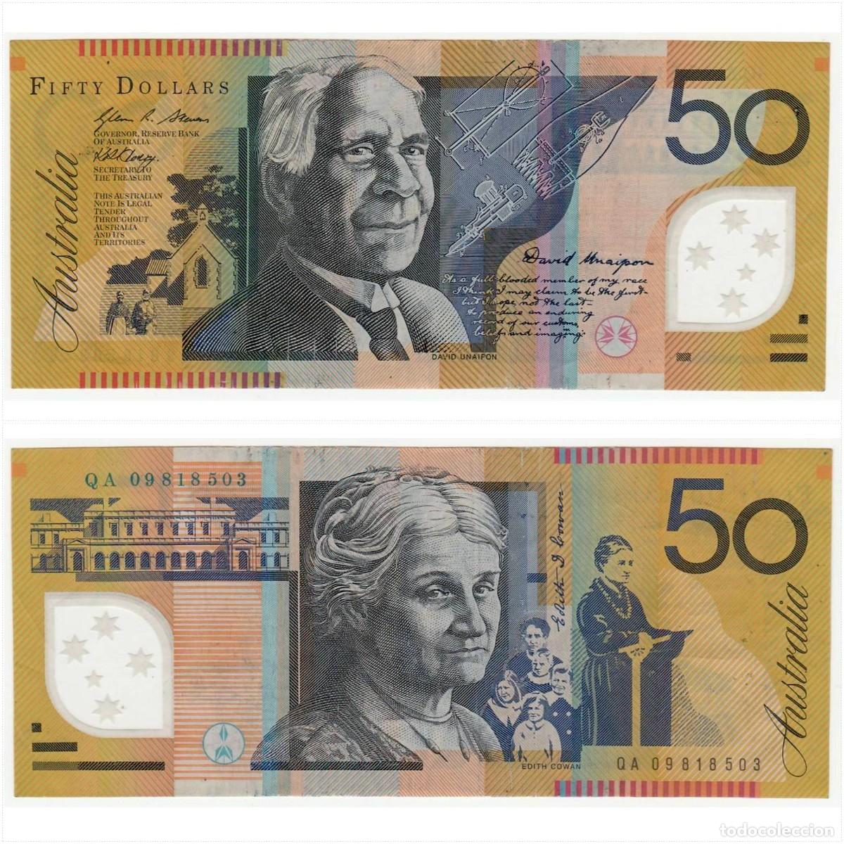 Billetes extranjeros: Australia 50 D&oacute;lares 2009 n/s QA09818503 Pol&iacute;mero Circulado (el billete de la foto)
