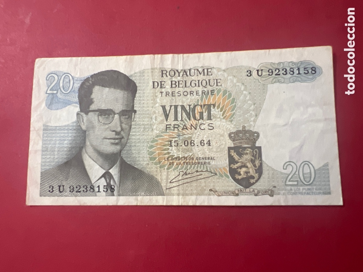 Billetes extranjeros: B264. BELGICA. 20 francs 15.06. 1964