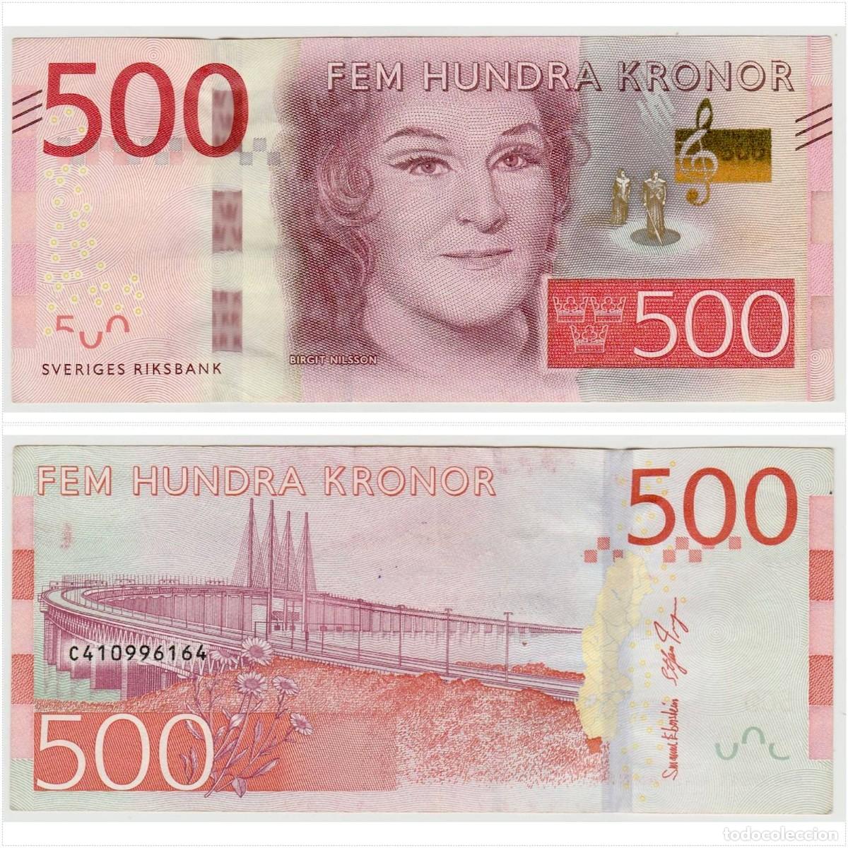 Billetes extranjeros: Suecia 500 Coronas 2015 n/s C410996164 Circulado (el billete de la foto)