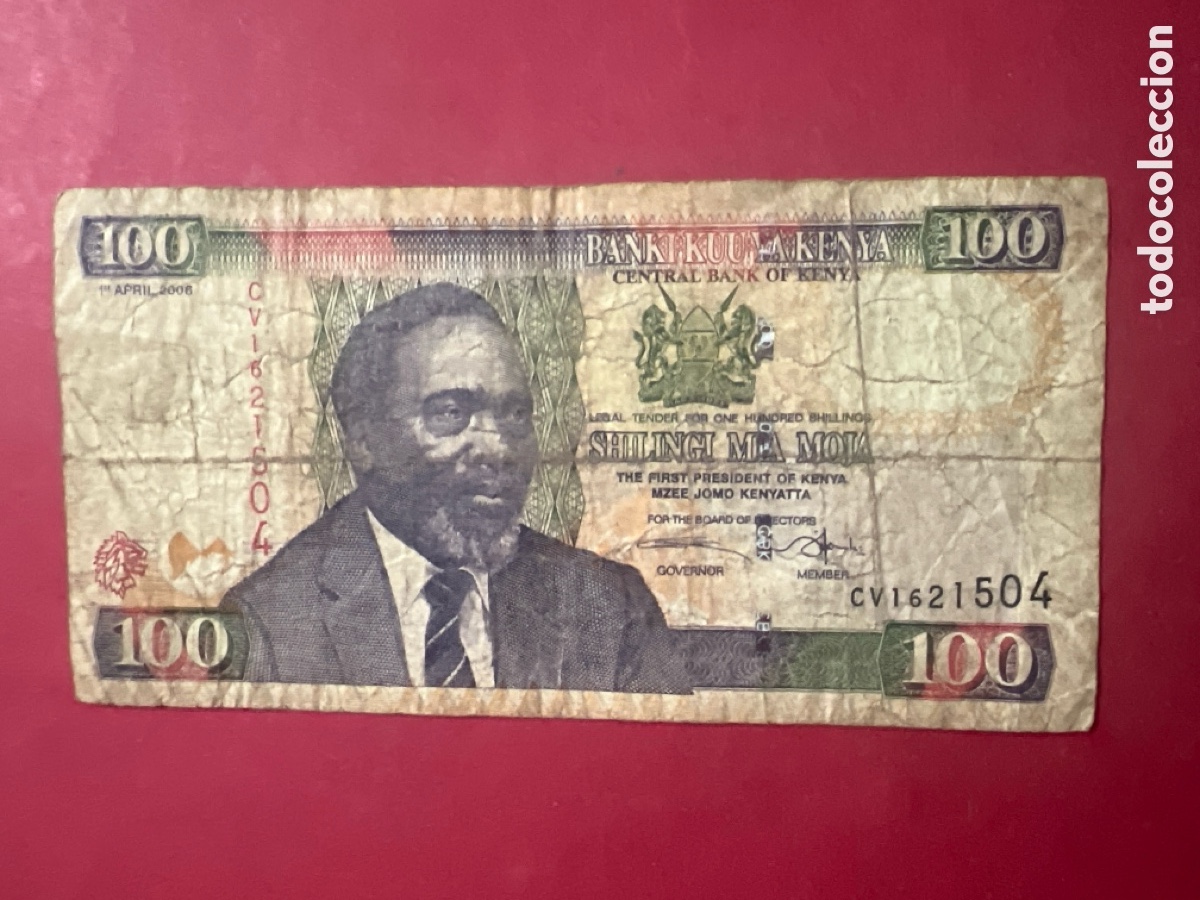 Billetes extranjeros: B207. Billete 100 shillings Kenya. Chelines kenianos