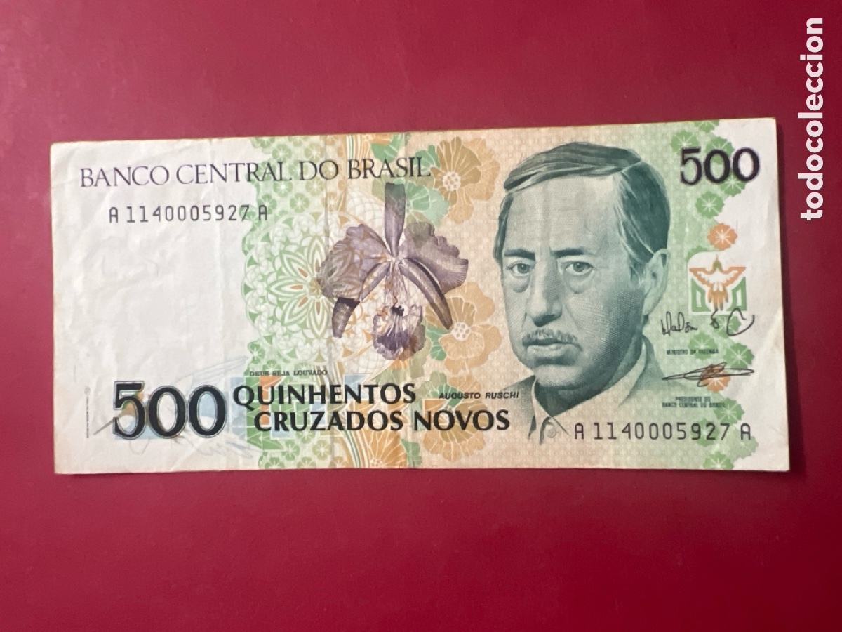 Billetes extranjeros: B233. BILLETE BRASIL - 500 CRUZEIROS 500 CRUZADOS NOVOS