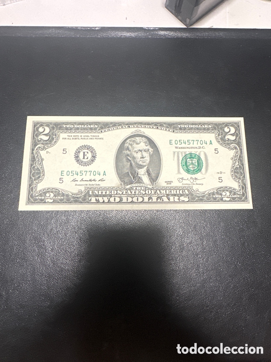 Billetes extranjeros: Billete de Estados Unidos de 2 dollars a&ntilde;o 2013, sin circular