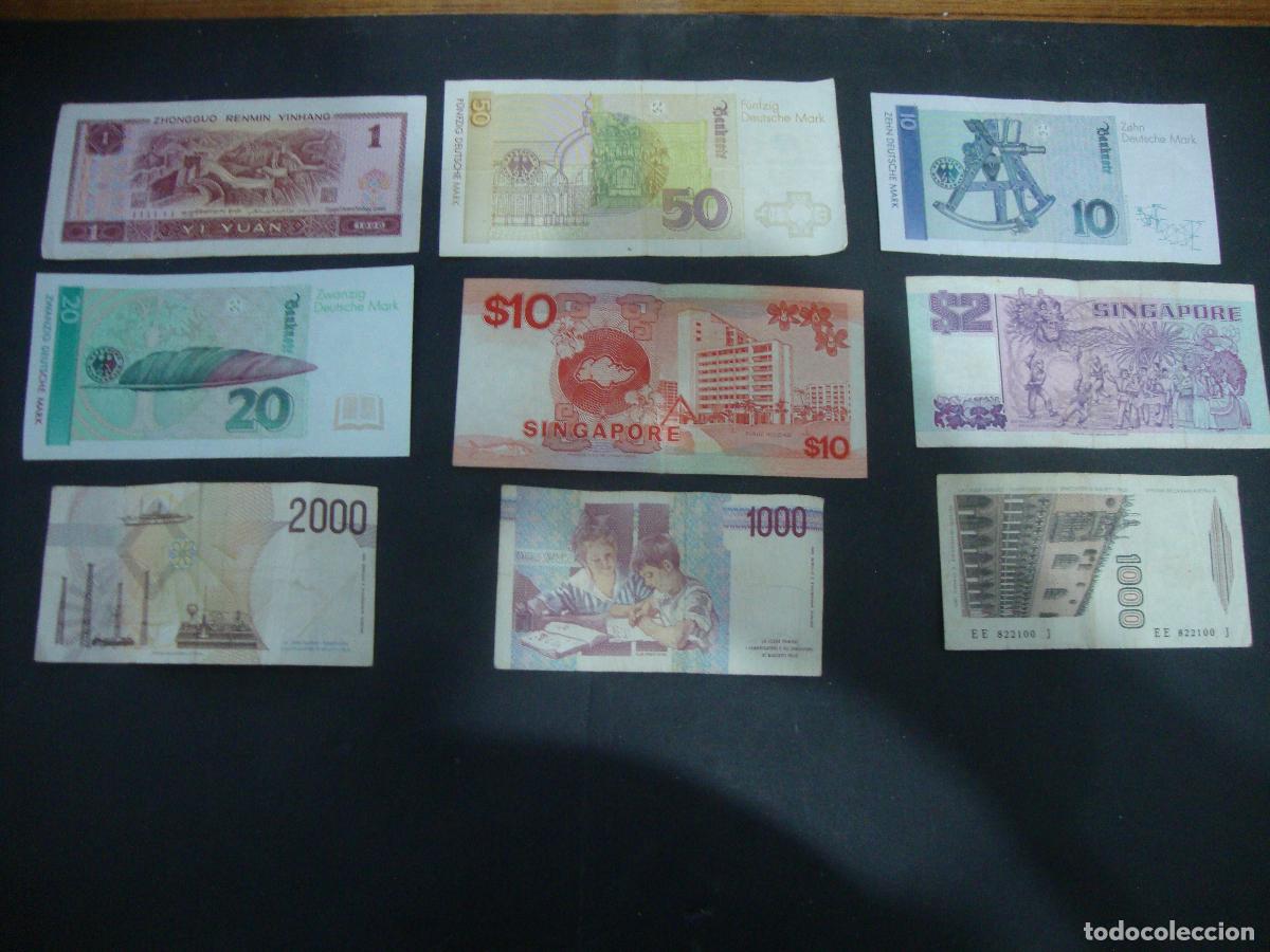 Billetes extranjeros: LOTE DE 9 BILLETES EXTRANJEROS