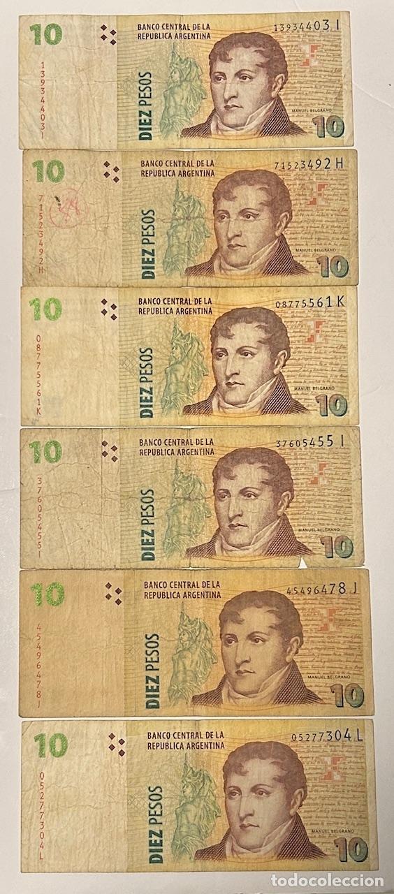 Notas Internacionais: CRBX3263 LOTE 10 BILLETES ARGENTINA 10 PESOS BC