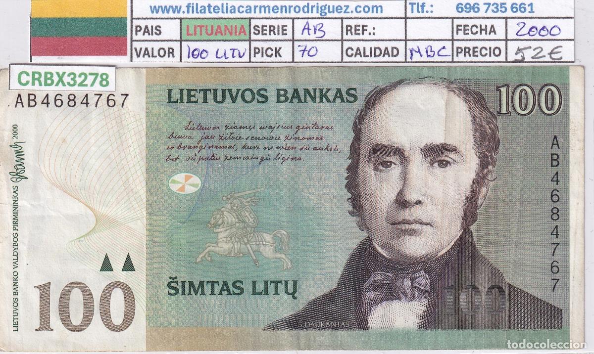 Billetes extranjeros: CRBX3278 BILLETE LITUANIA 100 LITU 2000 SERIE AB P-70 MBC
