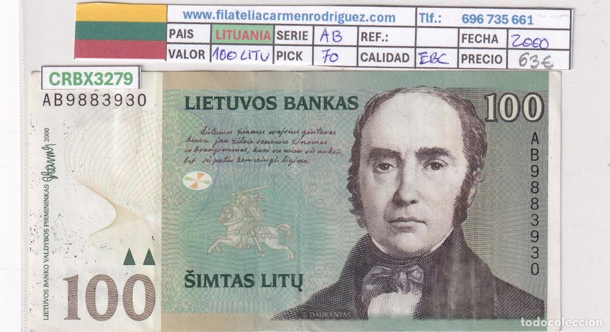Billetes extranjeros: CRBX3279 BILLETE LITUANIA 100 LITU 2000 SERIE AB P-70 EBC