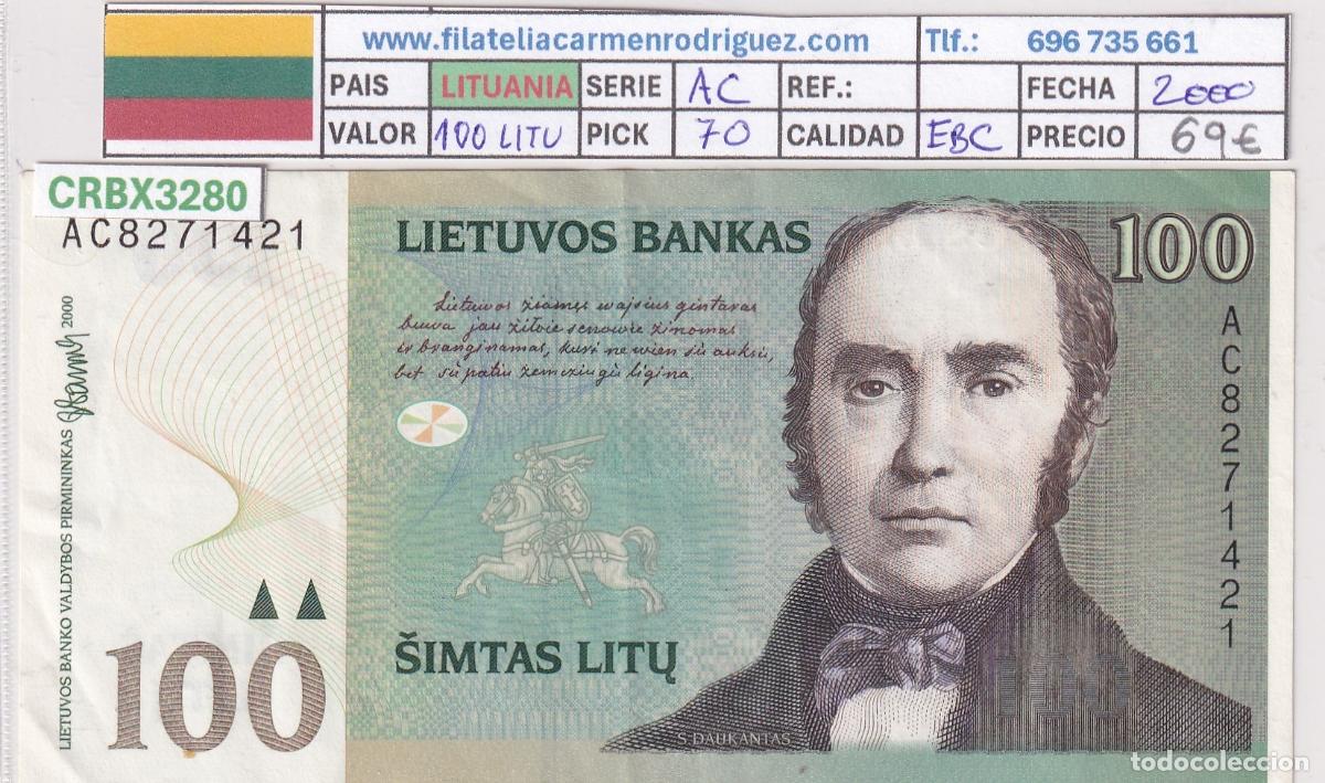 Billetes extranjeros: CRBX3280 BILLETE LITUANIA 100 LITU 2000 SERIE AC P-70 EBC