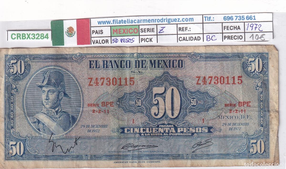 Billetes extranjeros: CRBX3284 BILLETE MEXICO 50 PESOS 1972 SERIE Z BC