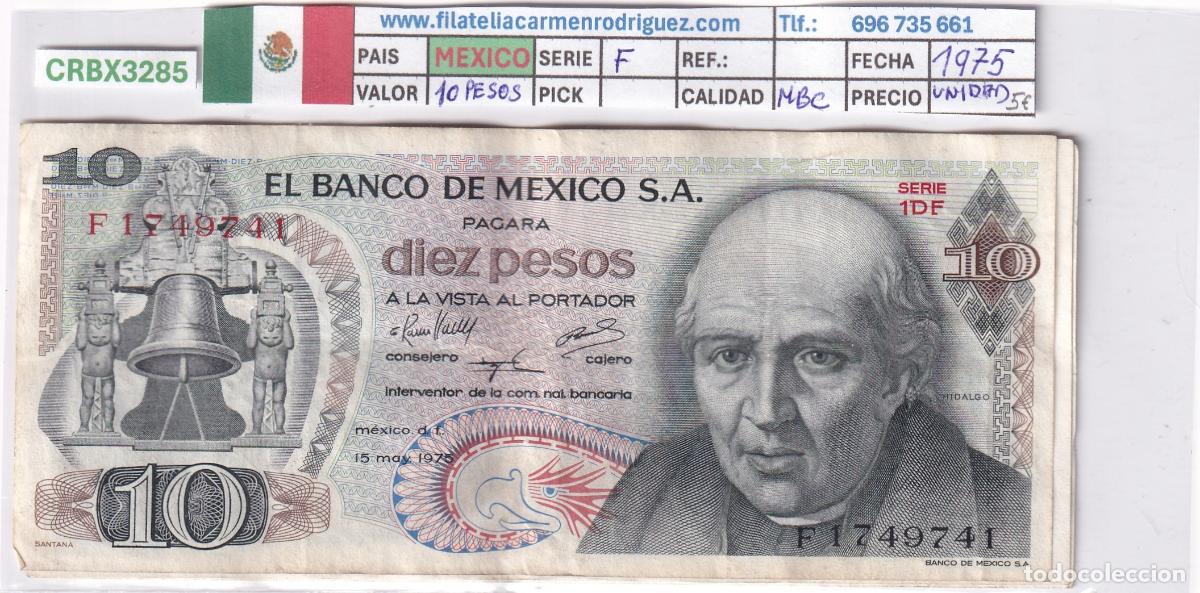 Billetes extranjeros: CRBX3285 BILLETE MEXICO 10 PESOS 1975 SERIE F MBC