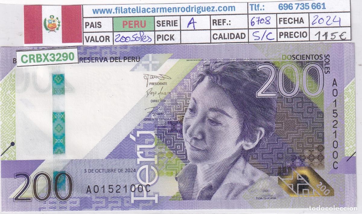 Billetes extranjeros: CRBX3290 BILLETE PERU 200 SOLES 2024 SERIE A SIN CIRCULAR